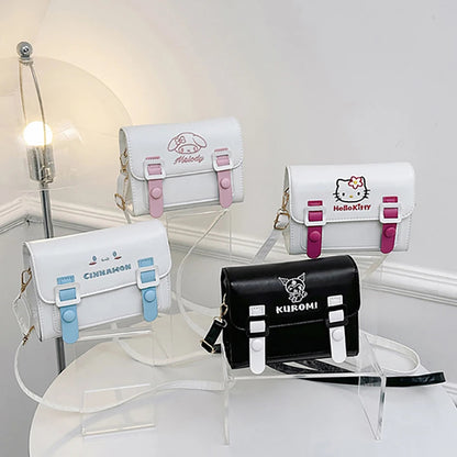 Sanrio Pu Square Bag Anime Shoulder Bags Kawaii Messenger Tote Cute Cartoon Backpacks My melody Cinnamorol Kuromi Fashion Bags ALPENZO