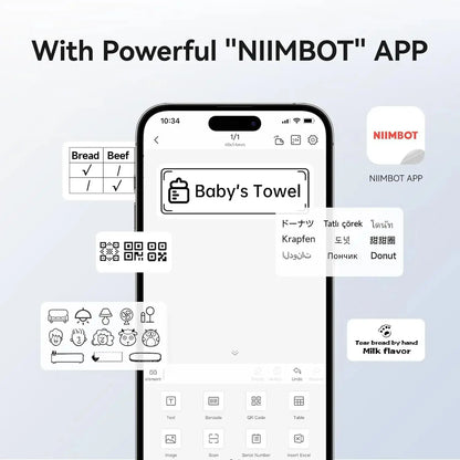 NIIMBOT B1 Portable Thermal Printer With Tapes 2 Inch Adhesive Label Machine Mini Bluetooth Sticker Maker Waterproof Labels Roll - ALPENZO