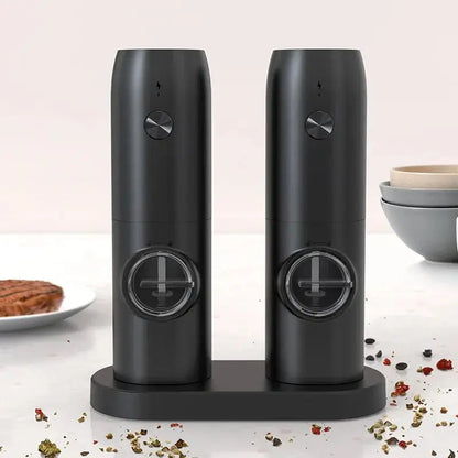 Rechargeable USB Electric Automatic Salt and Pepper Grinder Set Gravity Spice Mill Adjustable Spices Grinder Kitchen Tools - ALPENZO