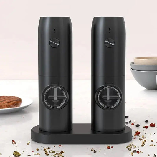 Rechargeable USB Electric Automatic Salt and Pepper Grinder Set Gravity Spice Mill Adjustable Spices Grinder Kitchen Tools - ALPENZO