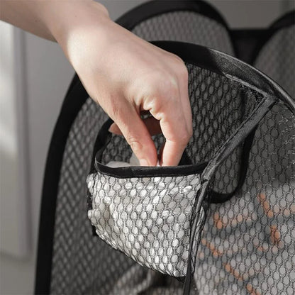 Folding Dirty Laundry Sorting Basket Washing Frame Bathroom Cloth Mesh Storage Bag Frame Bucket Laundry Organizers Storage Pouch - ALPENZO
