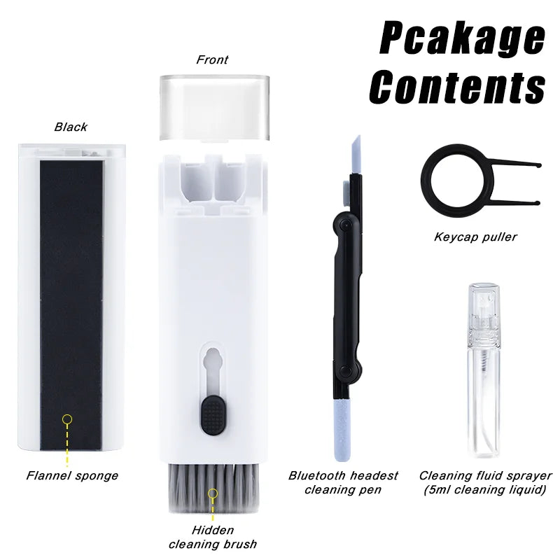 7-in-1 Computer Keyboard Cleaner Brush Screen cleaning Spray Bottle Set Earphones Cleaning Pen Cleaning Tools Keycap Puller ALPENZO
