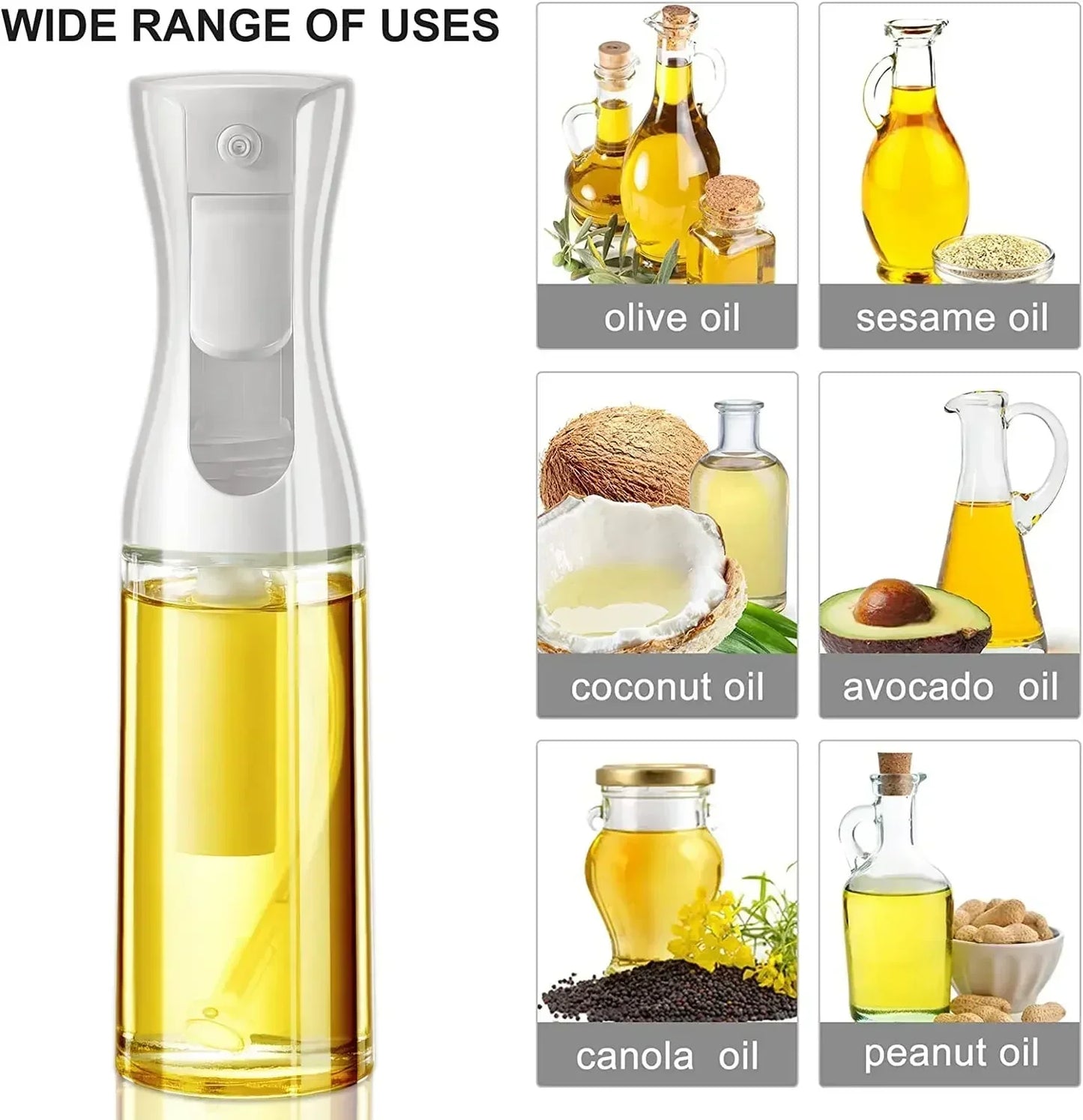 Kitchen Oil Spray Bottle Cooking Olive Oil Sprayer 200/300/500ML Pneumatic Spray Bottle Fitness Barbecue Spray Oil Dispenser - ALPENZO