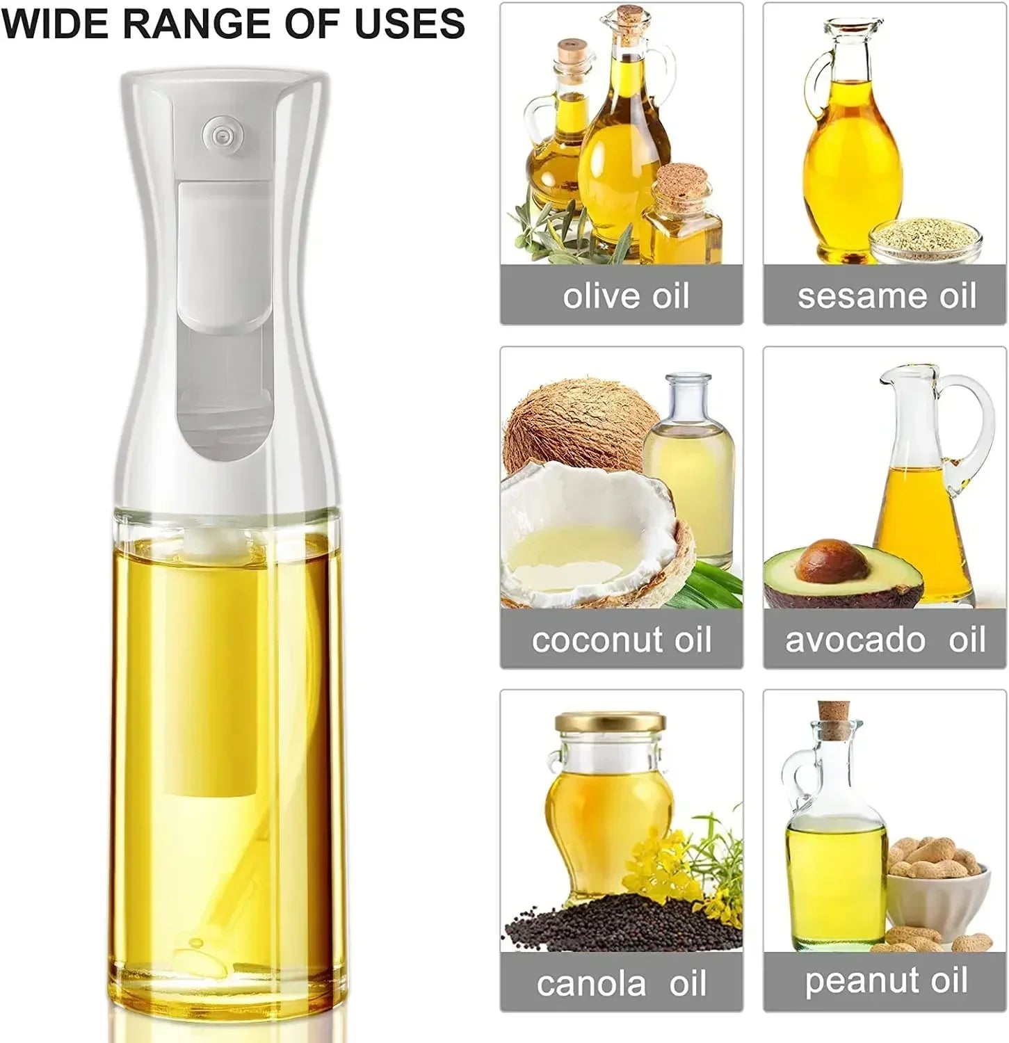 Kitchen Oil Spray Bottle Cooking Olive Oil Sprayer 200/300/500ML Pneumatic Spray Bottle Fitness Barbecue Spray Oil Dispenser - ALPENZO