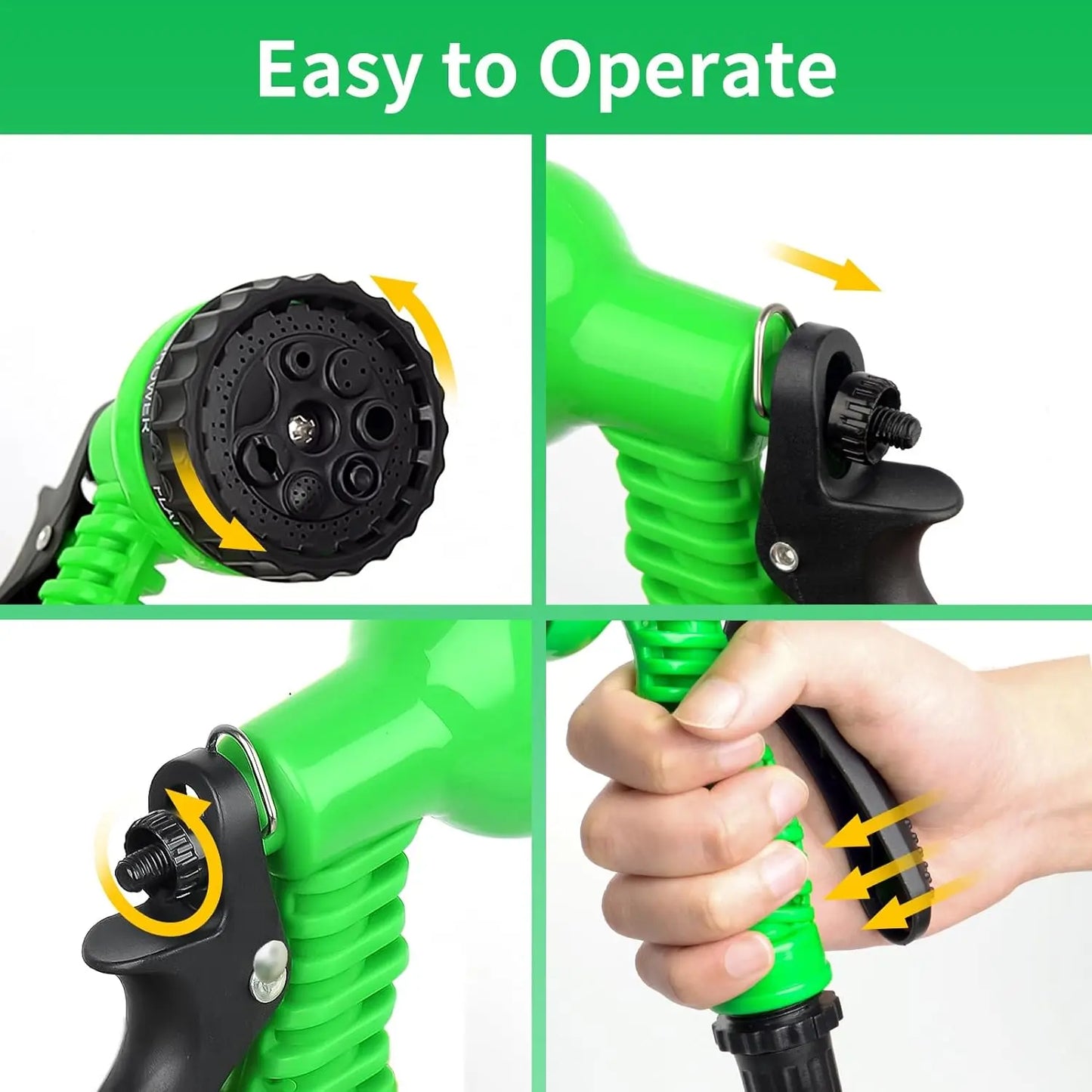 Expandable Magic Hose, High-Pressure Car Wash, 7Water Spraying Functions, Water Gun, Home Garden Watering Hose - ALPENZO