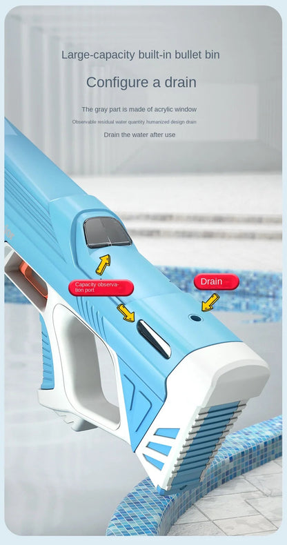 43cm Full Electric Automatic Water Storage Gun Toys Portable Children Summer Beach Outdoor Fight Fantasy Toys for Boys Kids Game ALPENZO