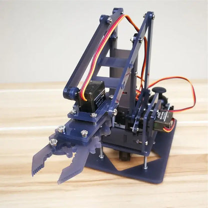 SG90 MG90S 4 Dof Unassembly Acrylic Mechanical Robot Manipulator Claw Kit For Arduino Robot Arm STEAM Kit Programming Robot Arm ALPENZO