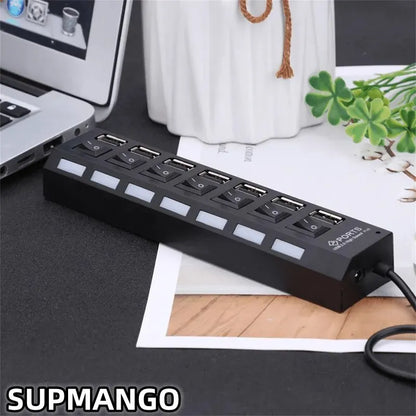 USB Hub Hub USB Adapter Multi Ports Use Power Adapter Extensor USB 2.0 PC Computer Accessories Switch USB For Laptop - ALPENZO