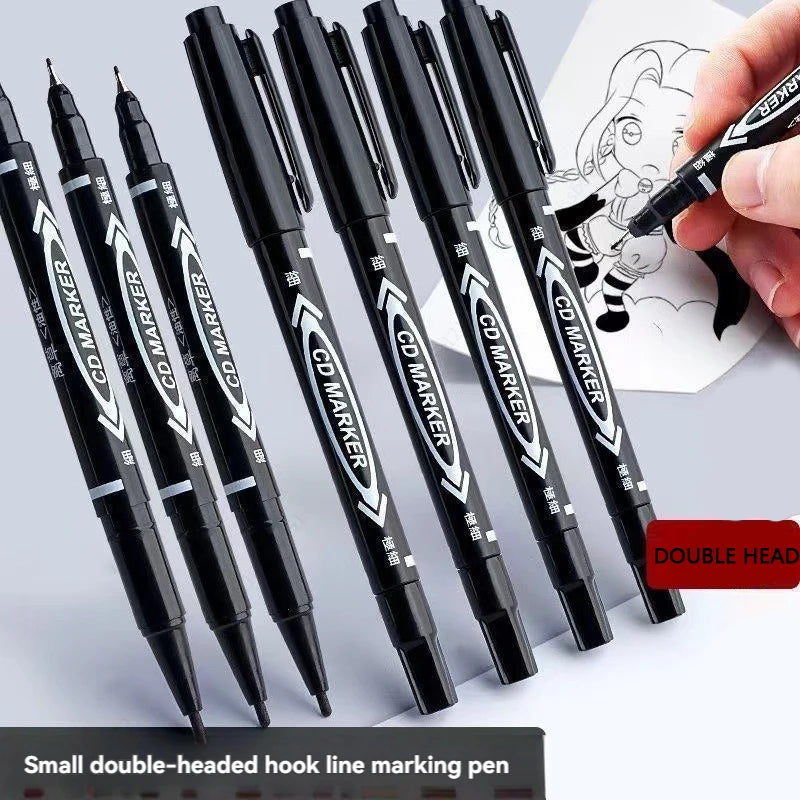 10 PCS Permanent Markers Pens Manga Waterproof Double Sided Colored Oily Ink Sketch Painting Art School Supplies Stationery ALPENZO
