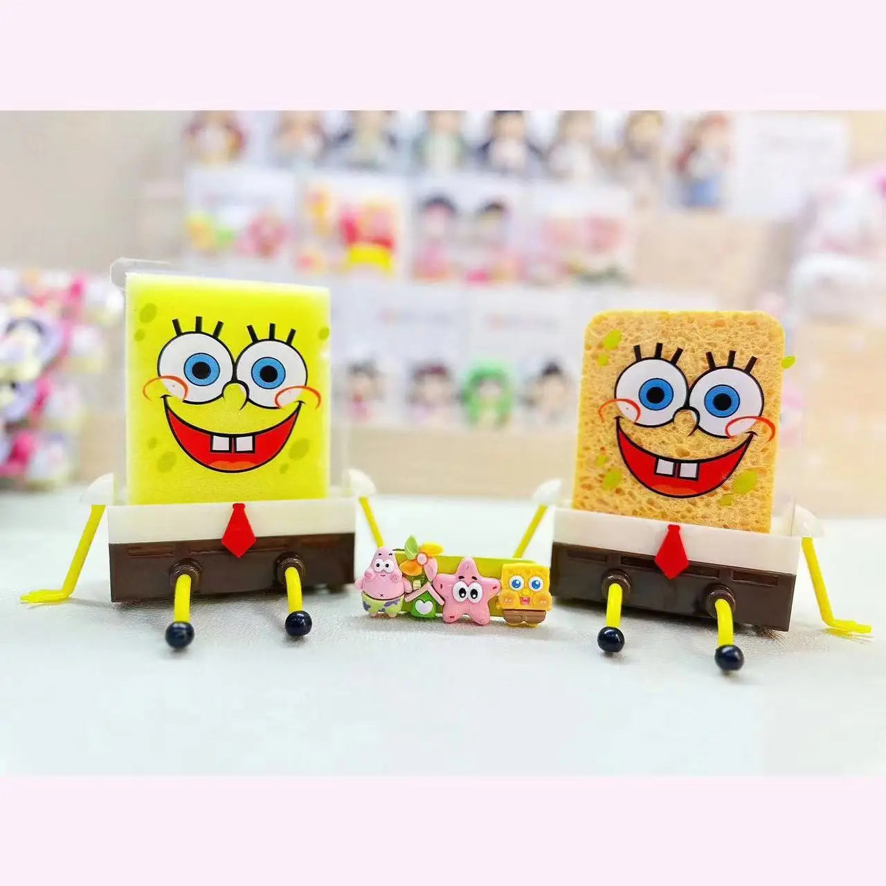 Spongebob Squarepants Dish Washing Brush Sponge Kitchen Supplies Drain Rack Cleaning Dishes Brushes Reusable Scrub Scouring Pad ALPENZO