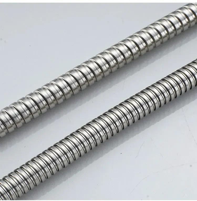 1/2" Extra Thick Silver Stainless Steel Shower Hose,Explosion-Proof Plumbing Hose for Showerhead,Rainfall Shower and Bath Faucet - ALPENZO