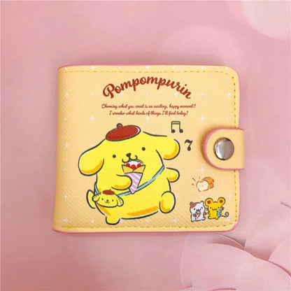 Kawaii Sanrio Pu Casual Money Bag Hello Kitty Cinnamoroll My Melody Kuromi Coin Purse Card Holder Wallet With Buttons ALPENZO