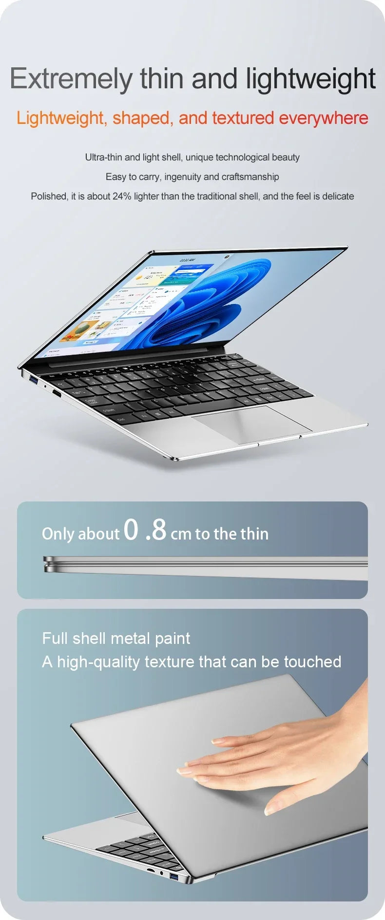 Laptop Intel Pentium N3700 16GB RAM 1024GB SSD Notebook 1920*1080 Resolution Windows 11 Unlock Computer Office Study gamer PC - ALPENZO