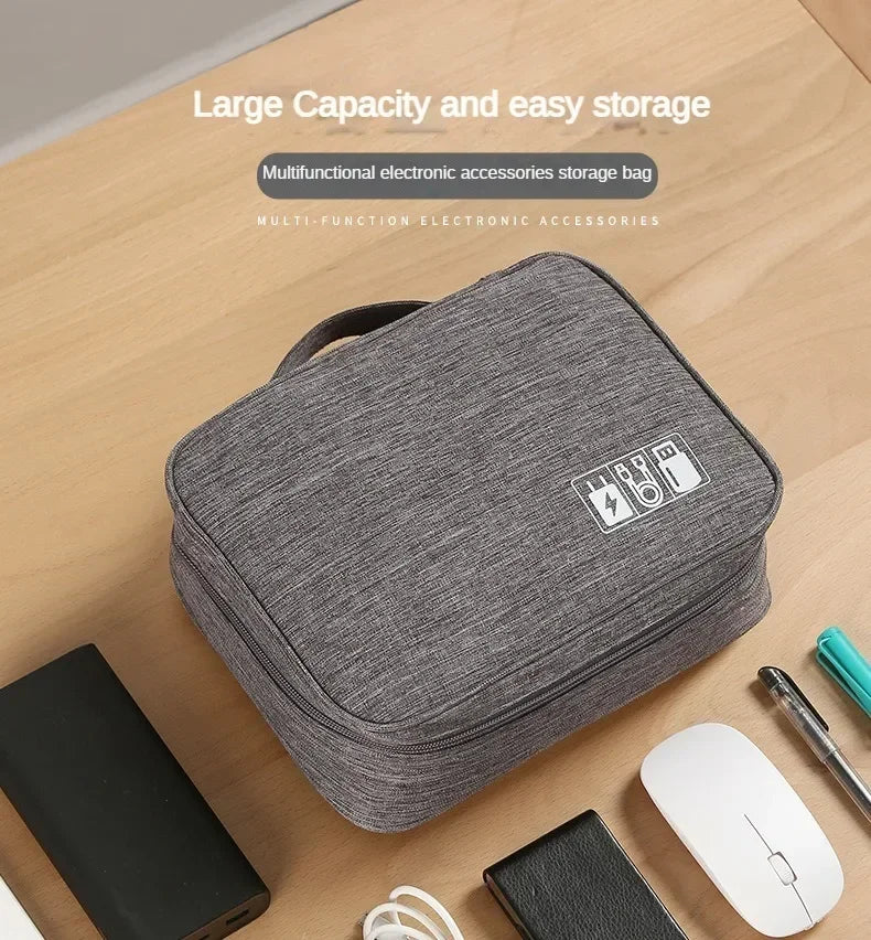 Handheld Digital Bag Multifunctional Large Capacity Moistureproof Mesh Earphone Charger Data Cable USB Travel Protective Case1PC ALPENZO