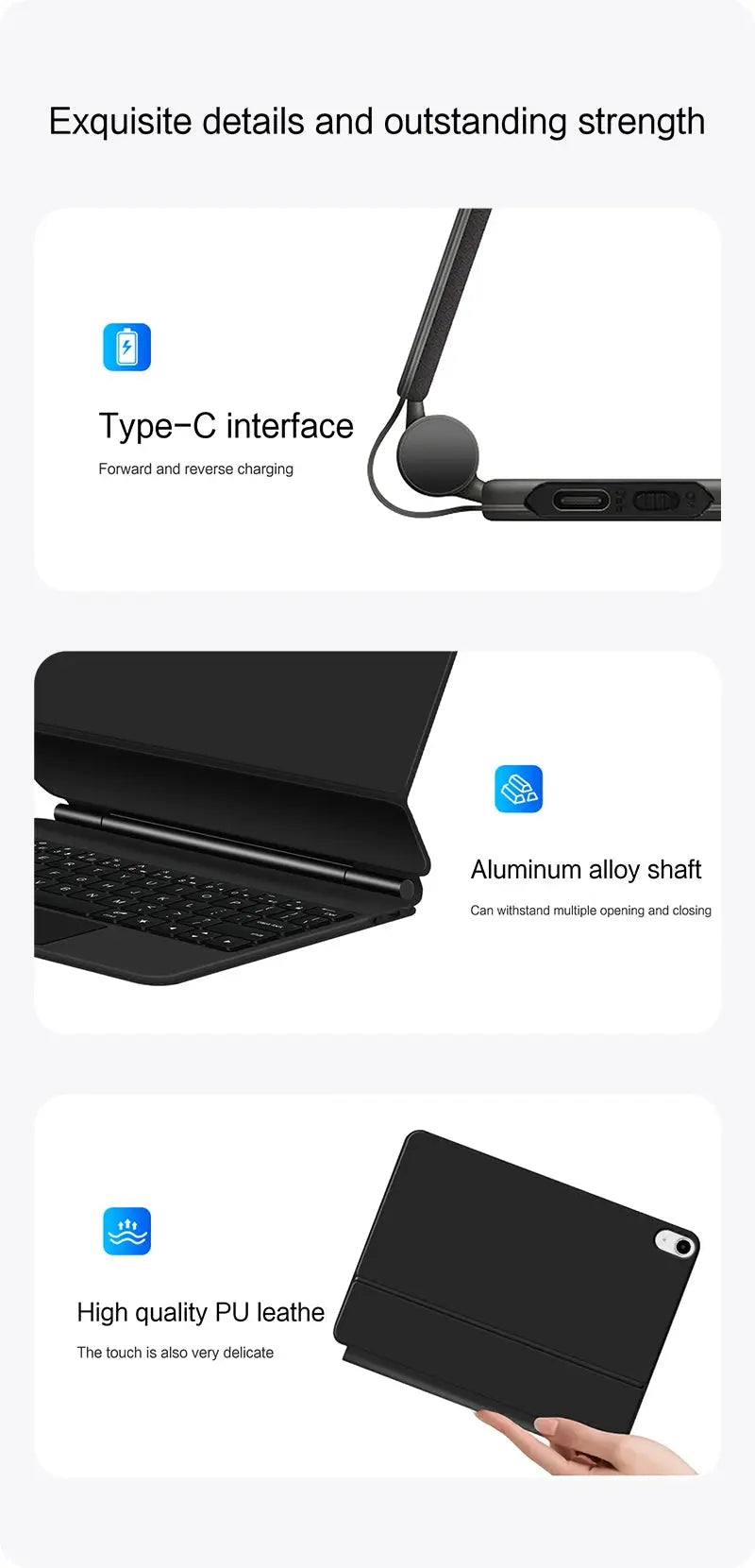 Magic Keyboard for iPad Pro 11 12.9 Air 4 Air 5 for iPad 10th Generation Pro 12.9 6th 5th 4th 3rd Gen Smart Cover Magnetic Case - ALPENZO