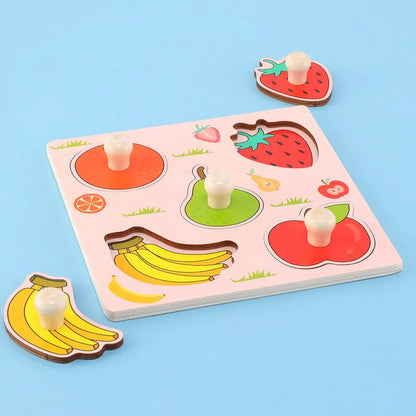 Children Hand Scratch Board Baby Montessori Early Education Fruit Cognitive Puzzle Toy ALPENZO