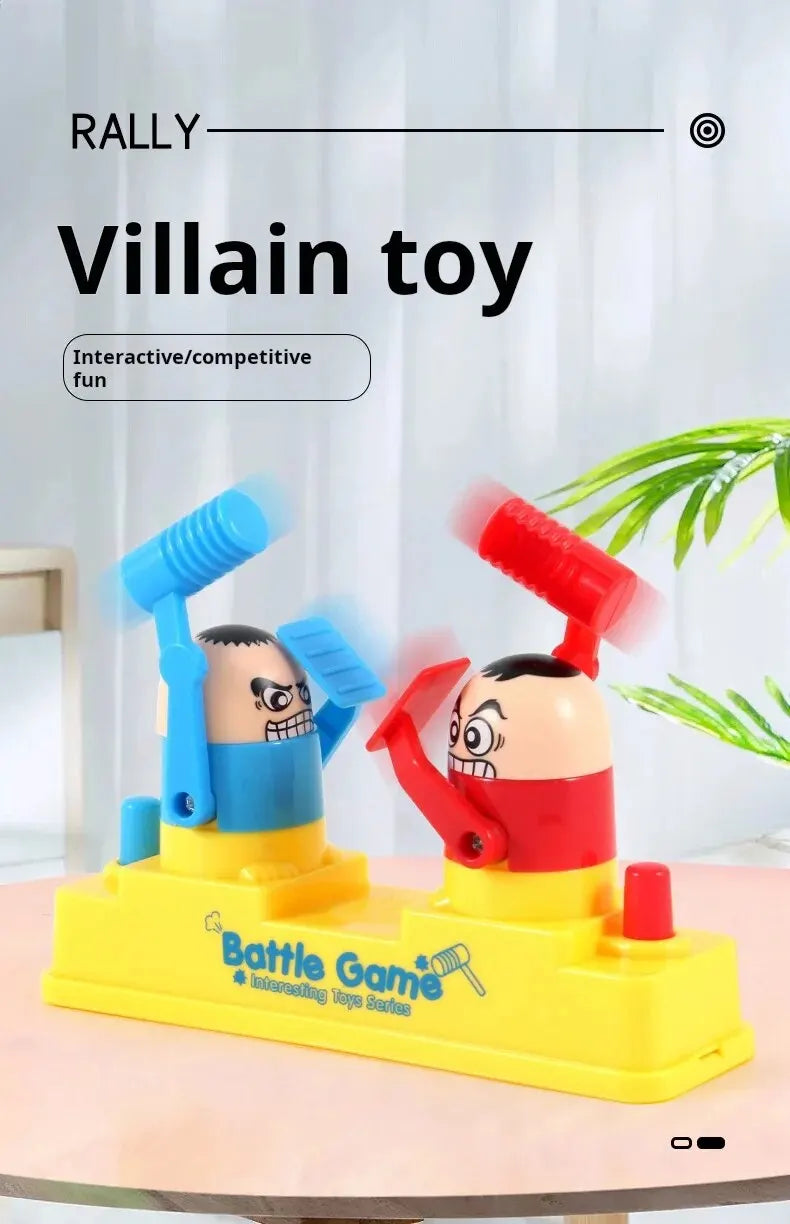 Mini Children's Head Knocking Little Man Fighting Red and Blue Attack and Defense Twin Parent Child Finger Fighting Game Machine ALPENZO
