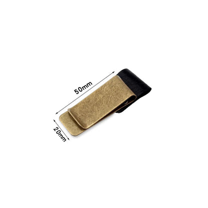 STONEGO Handmade Leather Brass Stainless Steel Pen Holder Clip Journal Notebook Paper Folder Writing Office Supplies ALPENZO