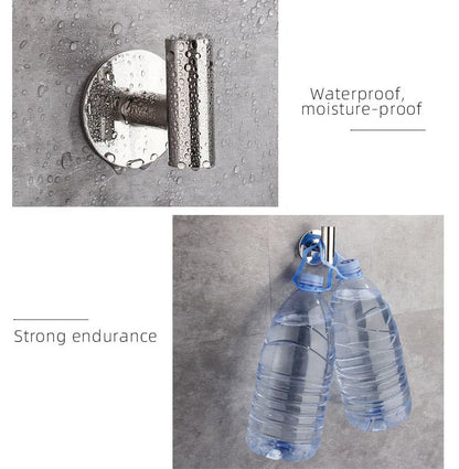 Stainless Steel Robe Hook Adhesive Wall Hook Towel Hook for Bathroom Kitchen Garage Heavy Duty Wall Mounted Kitchen Hardware - ALPENZO