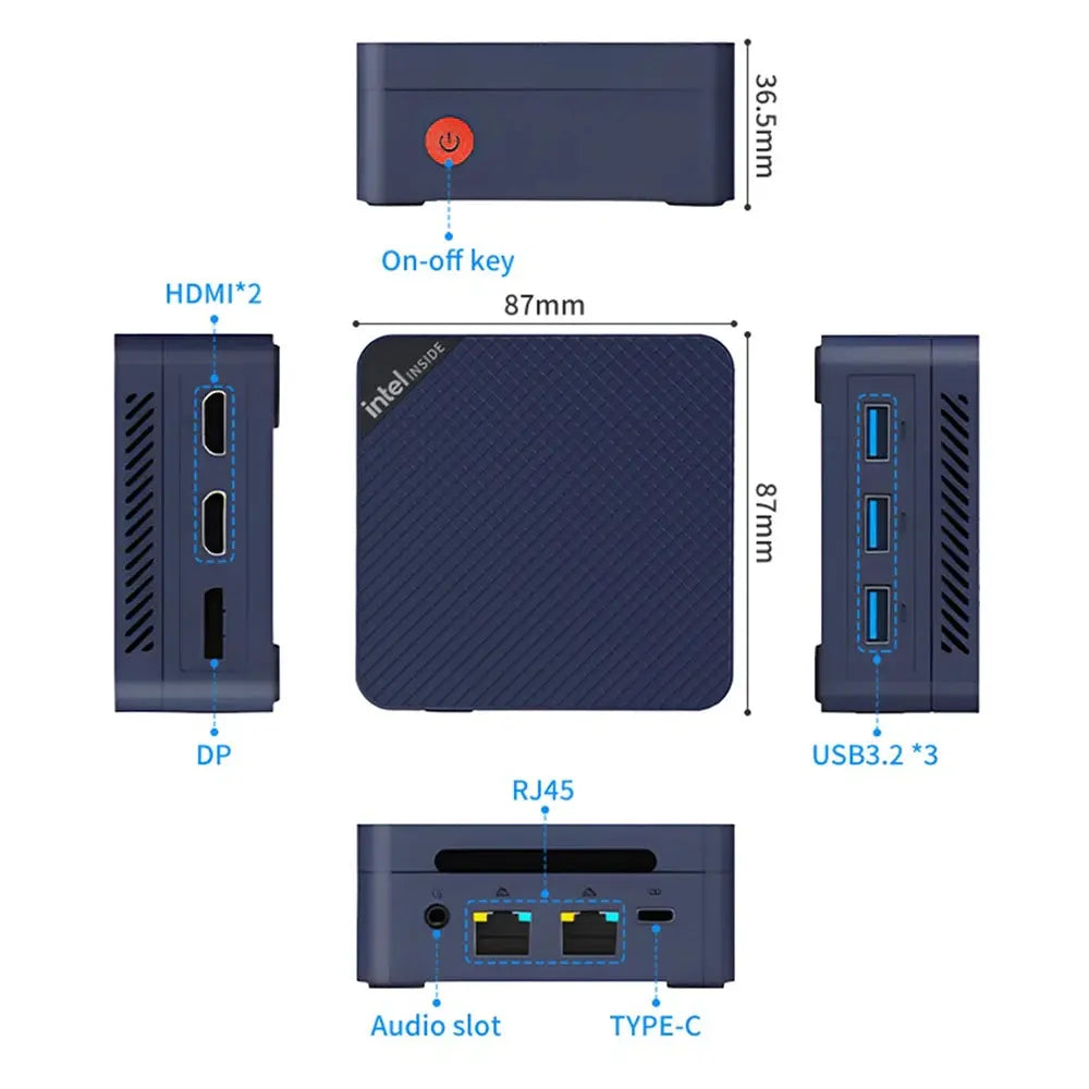 MLLSE G2 Pro Mini PC Intel Twin Lake N150 Processor LPDDR5 12GB RAM 512GB SSD WiFi 5 BT5.2 Win11 Mini Desktop Computer - ALPENZO