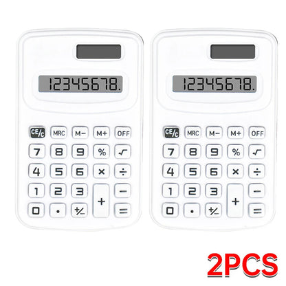 Small Solar Calculator Portable Calculator Cute 8 Digits LCD Electronic Calculator Home Office Primary School Teaching Supplies ALPENZO