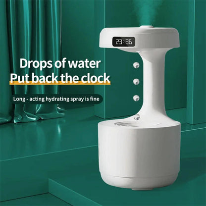 Anti-Gravity Humidifier With Clock Water Drop Backflow Aroma Diffuser Large Capacity Office Bedroom Mute Household Sprayer ALPENZO