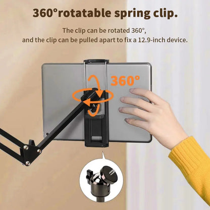 Tablet Holder for Bed with 90cm Metal Arm Pad Stand Tablet Bracket 360° Rotating Bed Phone Mount for 4.5~12.9 inch Phone Tablet - ALPENZO