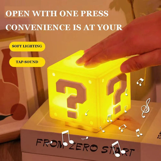 LED Question Mark Night Light With Music Anime Peripheral Children's Bedroom Bedside Lamp USB Rechargeable Gift ALPENZO