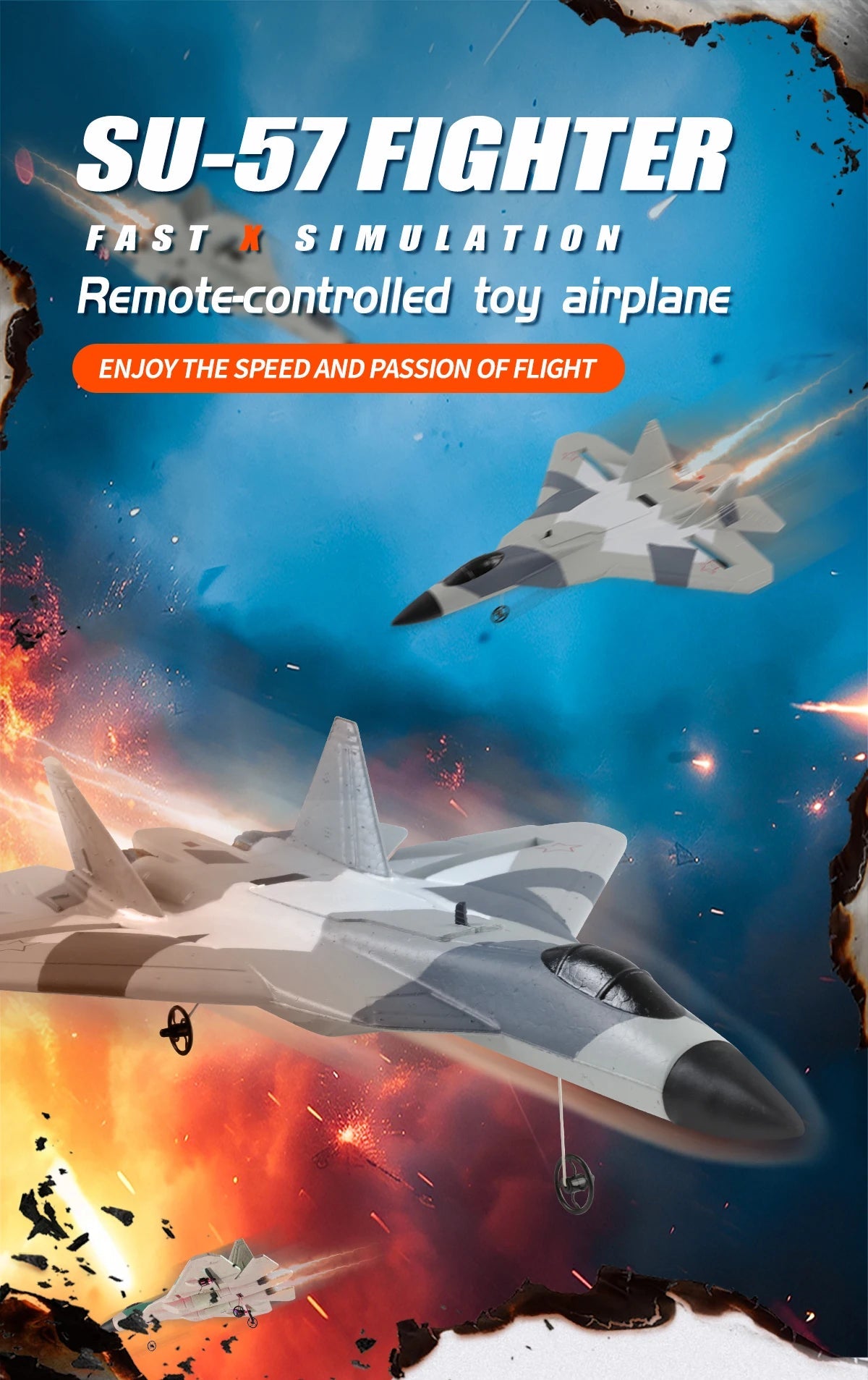 RC Foam Aircraft SU-35 Plane 2.4G Radio Control Glider Remote Control Fighter Plane Glider Airplane Foam Boys Toys for Children ALPENZO