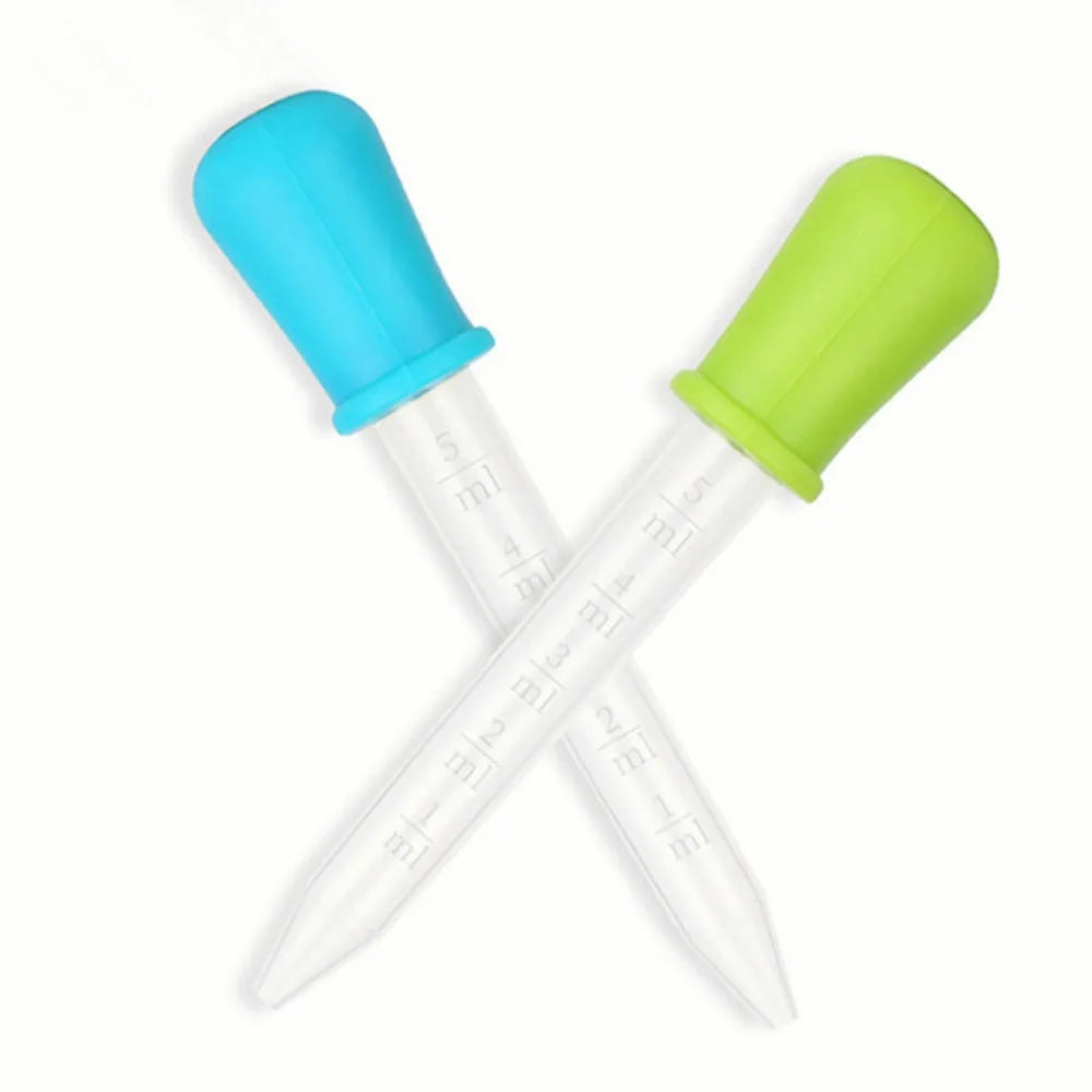 5PCS 5ml Small Silicone Plastic Pipette Dropper Feeding Medicine Liquid Eye Ear Pipette Dropper Lab Experiment Toys Gift ALPENZO