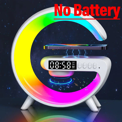 Opansten Multifunction Wireless Charger Pad Stand Speaker TF RGB Night Light Fast Charging Station for iPhone 15 14 13 Samsung ALPENZO