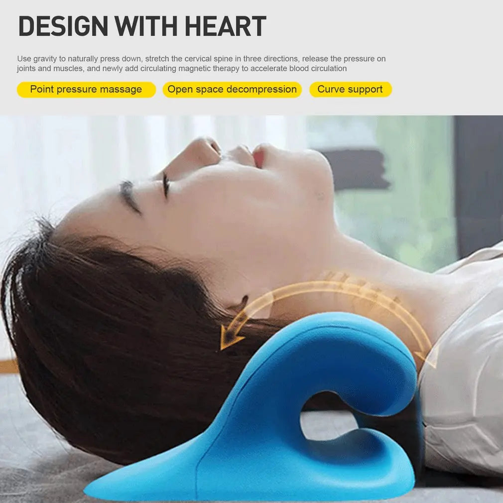 Cervical Neck Shoulder Stretcher Massage Pillow Traction Device Muscle Relaxation Relieve  Pain Cervical Spine Correction - ALPENZO