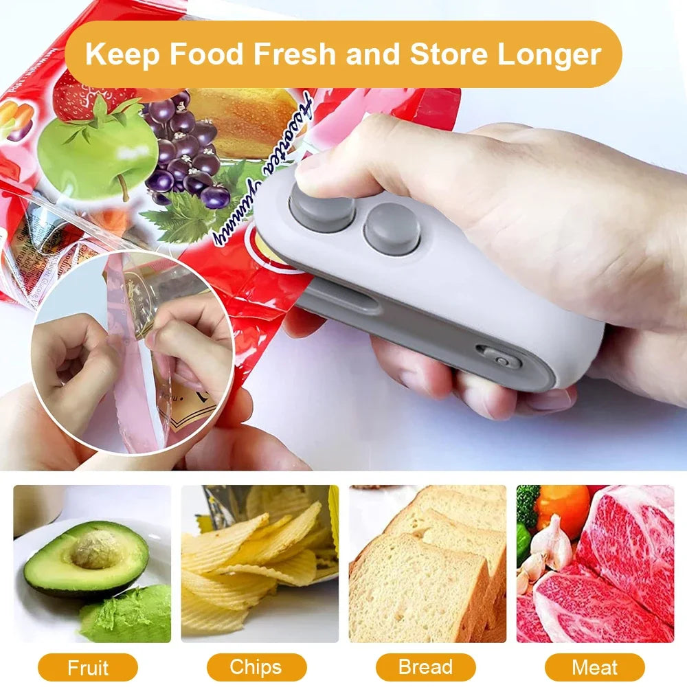 Heat Sealer For Snacks Portable Sealer Mini Heat Bag Sealing Machine Food Packaging Heat Sealer Household Moisture-Proof Tool - ALPENZO