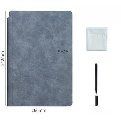 1 Pcs Reusable Whiteboard Notebook Set With Whiteboard Pen Erasing Cloth Leather Memo Pad Weekly Planner Portable Stylish Office ALPENZO