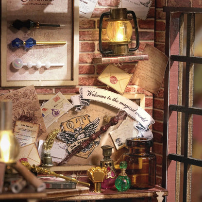 Magic Shop DIY Wooden Dollhouse Miniature Doll House Kit with Furniture Roombox Retro Home Model Toy for Children Gift ALPENZO