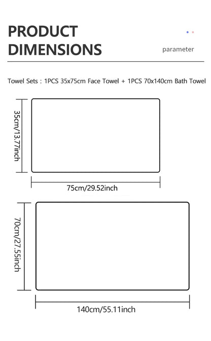 New Home Soft and Comfortable Bath Towels for Men and Women, Absorbent and Comfortable Couple's Large Towels, Wrapping Towels - ALPENZO