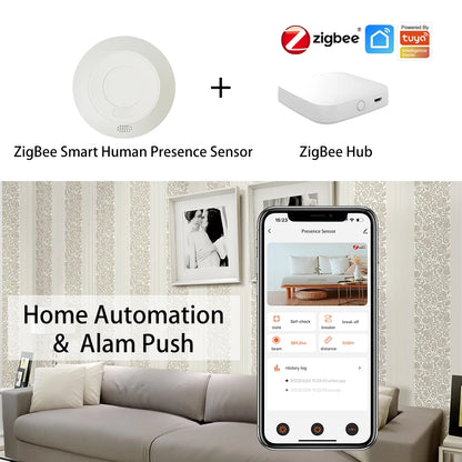 ZigBee 24G MmWave Radar Human Body Presence Motion Sensor For Light Switch Luminosity Detection 110/220V Tuya Smart Life Home - ALPENZO