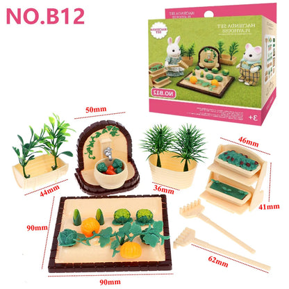 Forest Animal Family Dollhouse Furniture 1/12 Miniature Toys Girl Dolls Accessories Bedroom Bathroom Dollhouse Kit For Dolls ALPENZO