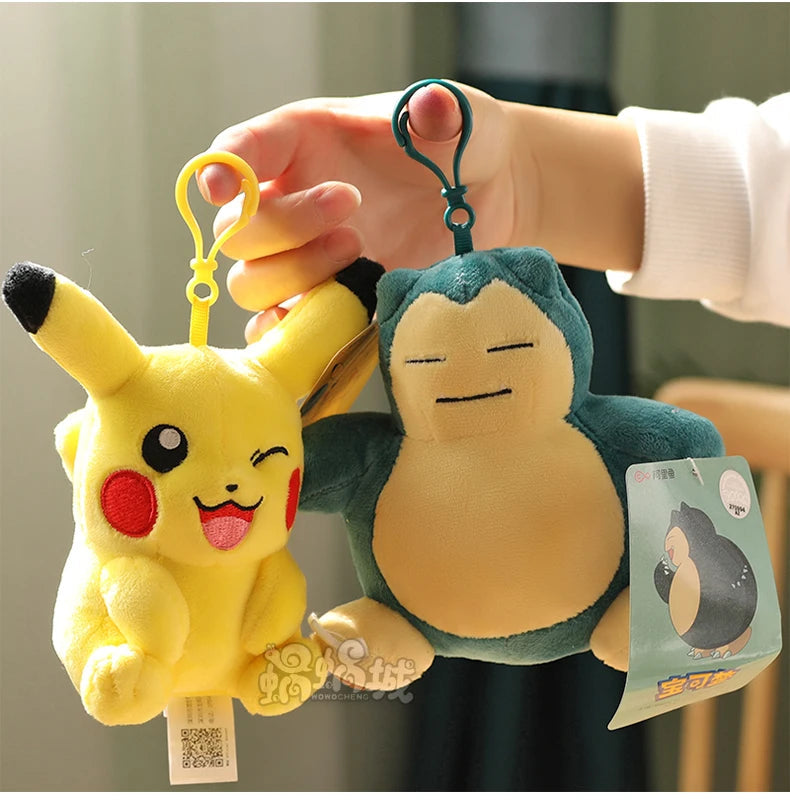 Clearance_Original Pokemon Plush Keychain Cartoon Toys Pikachu Charmander Psyduck Squirtle Snorlax Wobbuffet Doll Kids Kawai Toy ALPENZO
