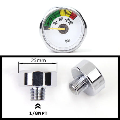 Air Mini Micro Pressure Gauge Manometre Manometer | Thread 1/8BSP(G1/8) 1/8NPT M10 M8 | 30PSI 300PSI 5000PSI 6000PSI 350BAR
