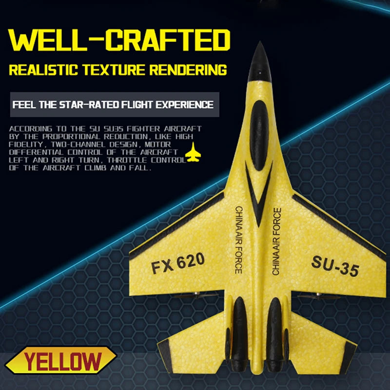 RC Foam Aircraft SU-35 Plane 2.4G Radio Control Glider Remote Control Fighter Plane Glider Airplane Foam Boys Toys for Children ALPENZO