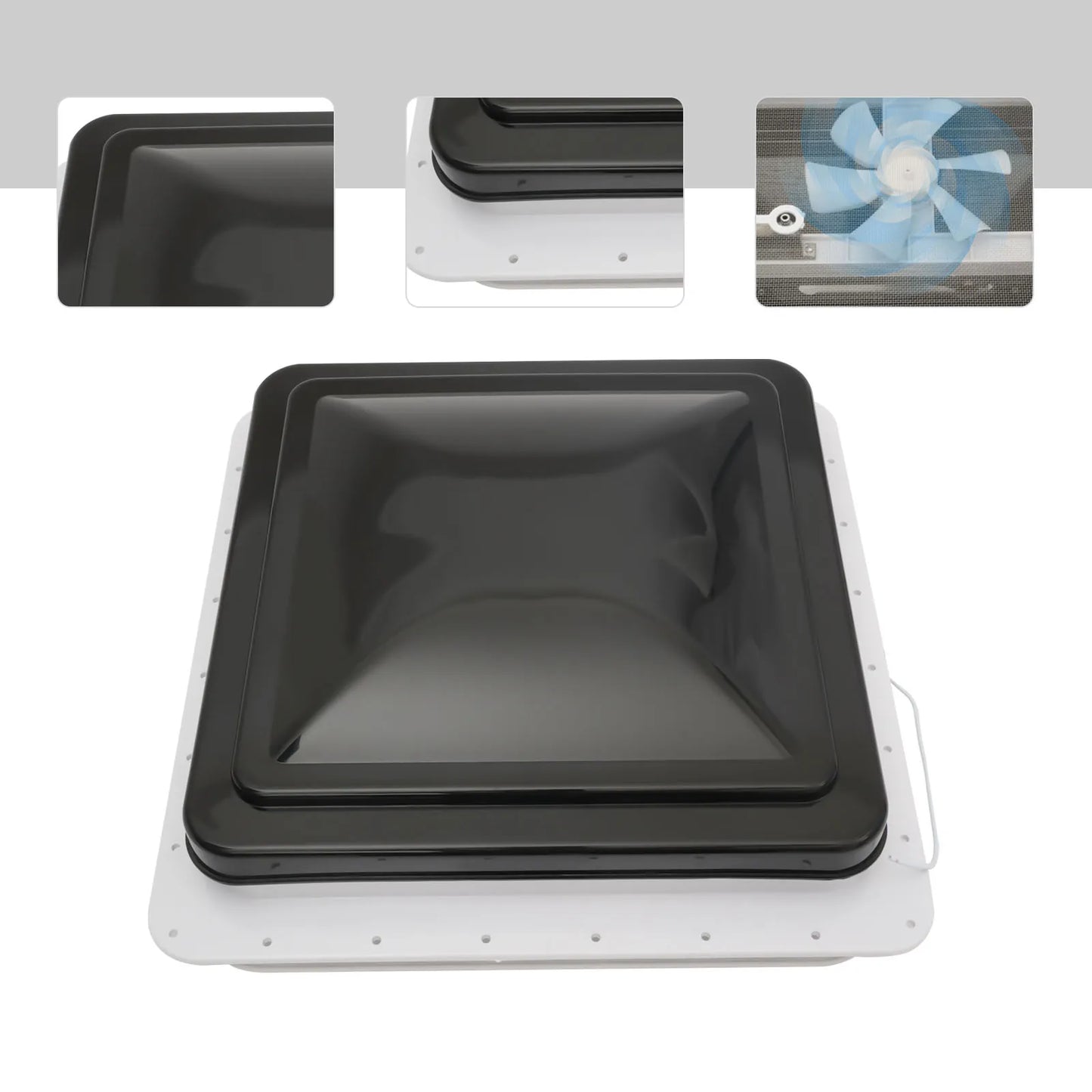 Roof Vent Fan Camper Van Motorhome RV Caravan Skylight Vent 42cmx42cm Dustproof - ALPENZO