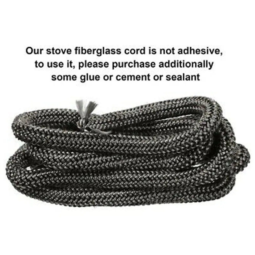Stove Fire Rope Black Wood Burning Stove 6mm 8mmm 2m Length Log Burner Door Seal High Temperature Stove Heating Fireplaces Part - ALPENZO