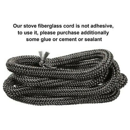 Stove Fire Rope Black Wood Burning Stove 6mm 8mmm 2m Length Log Burner Door Seal High Temperature Stove Heating Fireplaces Part - ALPENZO