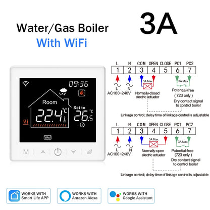 Tuya Smart Home Wifi Room Thermostat For Underfloor Heating Smart Thermostat for Gas Boiler 220V Temperature Controller Alexa - ALPENZO