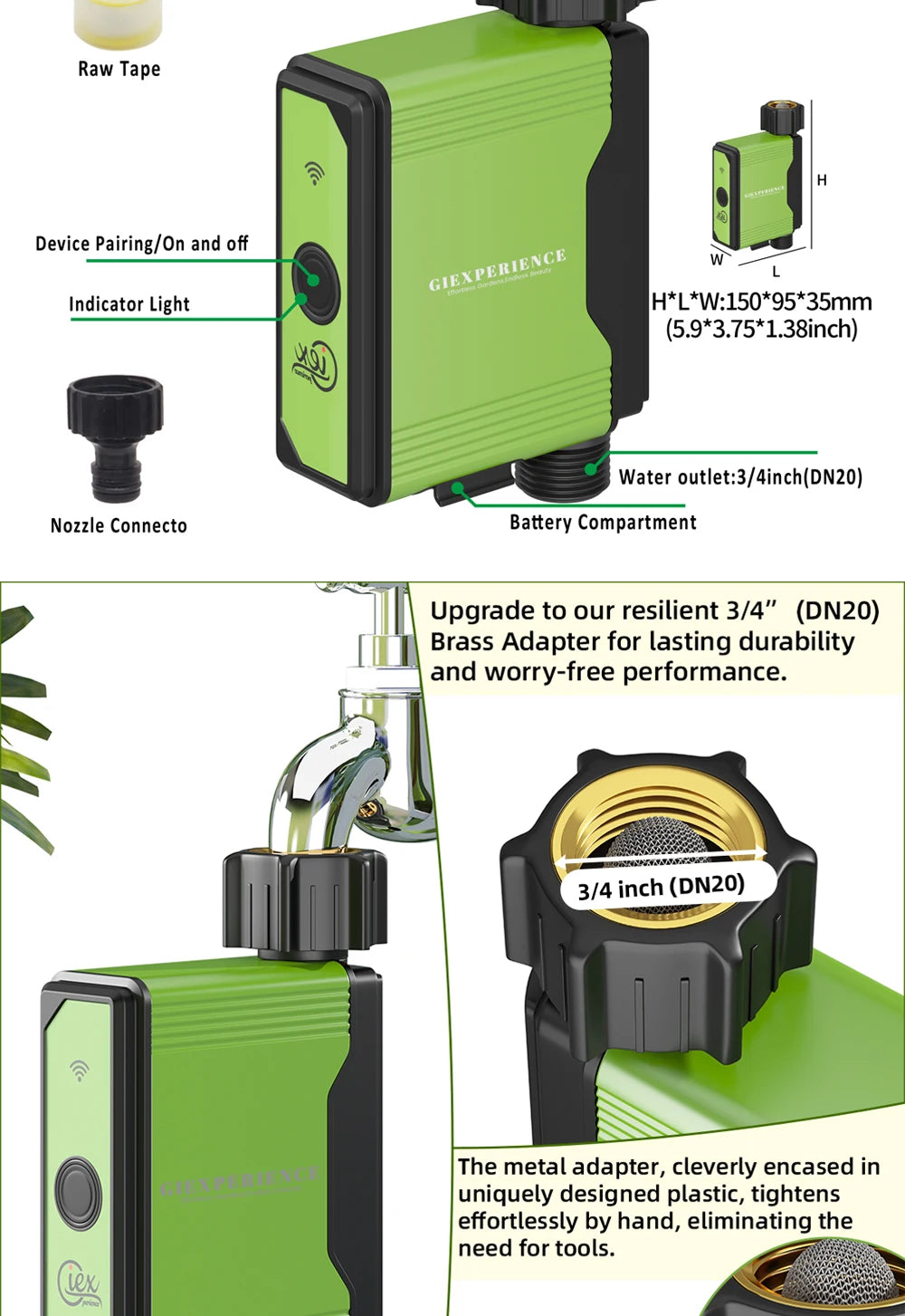 ZIGBEE WIFI Garden Watering Timer Smart Sprinkler Drip Irrigation System Built-in Water Flow Recorder Controller TUYA - ALPENZO
