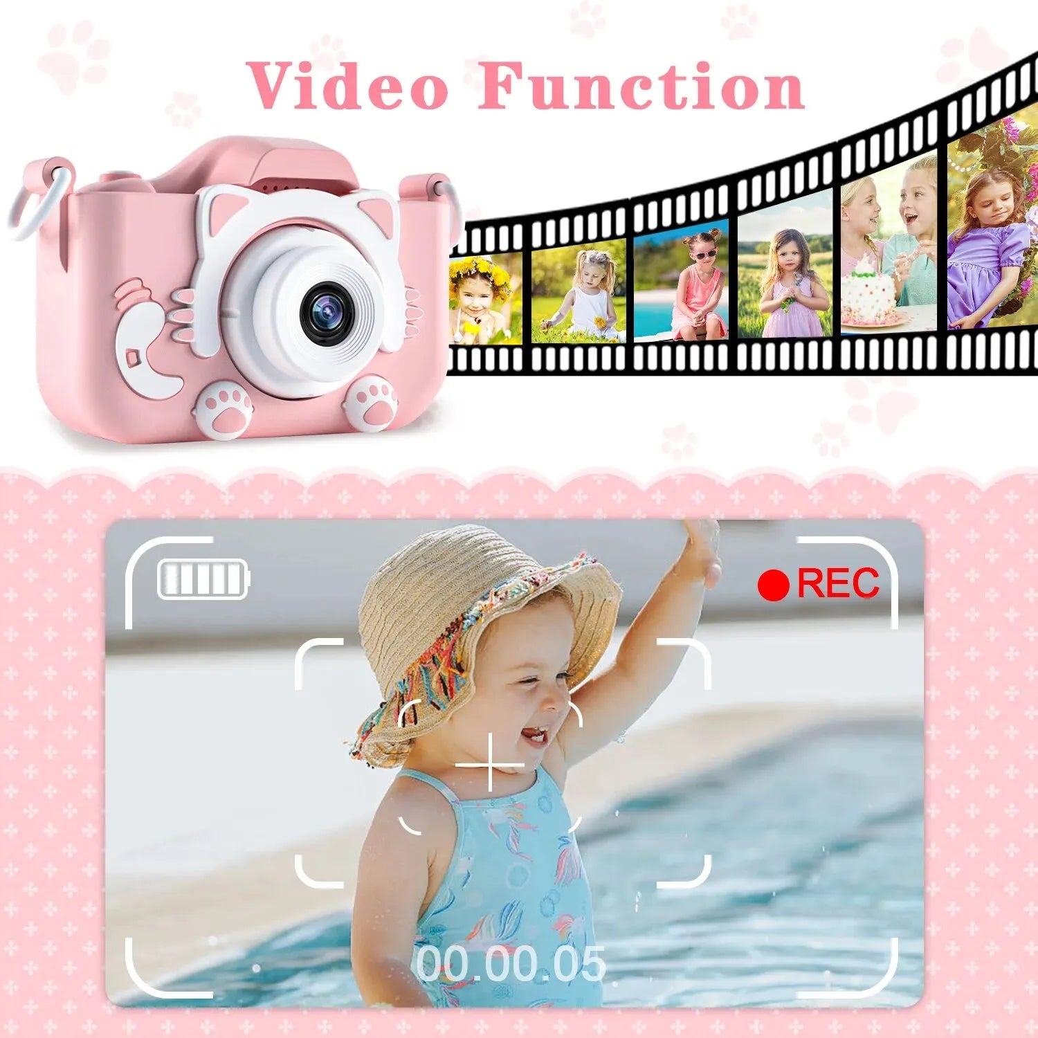 Children Camera 1080P HD Toddler Digital Video Camera 2.0-inch Kids Camera with Silicone Cases Toys for Christmas Birthday Gifts ALPENZO