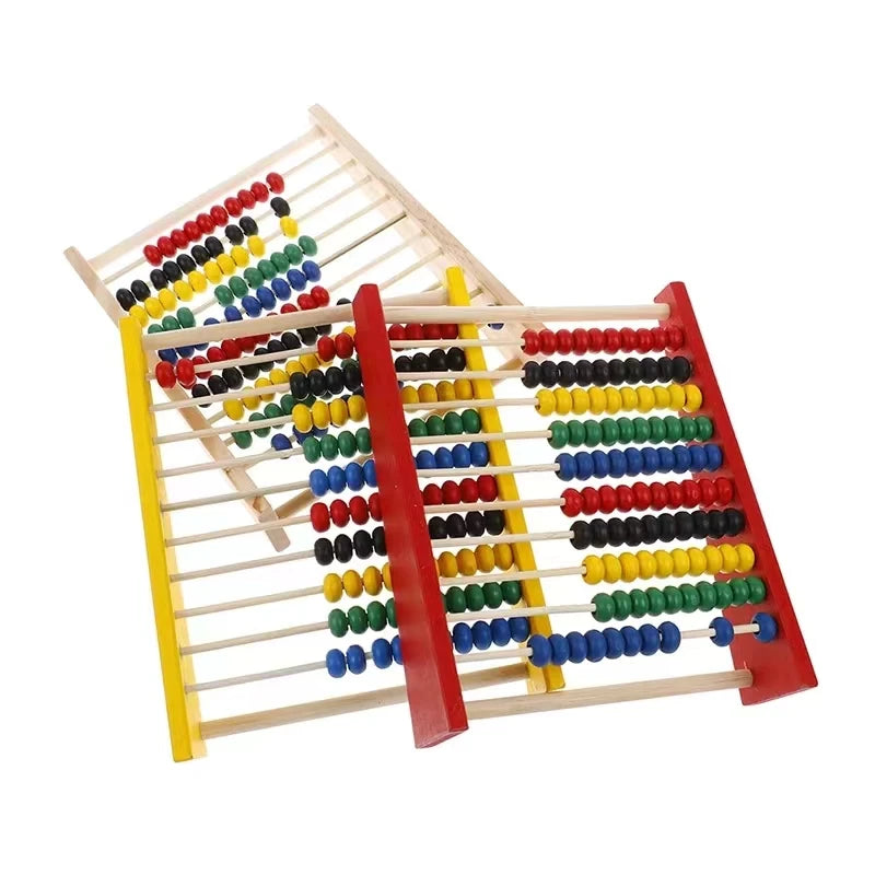 Montessori Teaching Aids Abacus Rack Children's Early Education Colorful Calculation Rack Ten Wooden Toys Back To School Gift ALPENZO