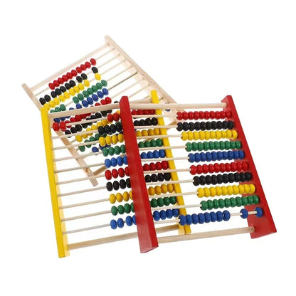 Montessori Teaching Aids Abacus Rack Children's Early Education Colorful Calculation Rack Ten Wooden Toys Back To School Gift ALPENZO
