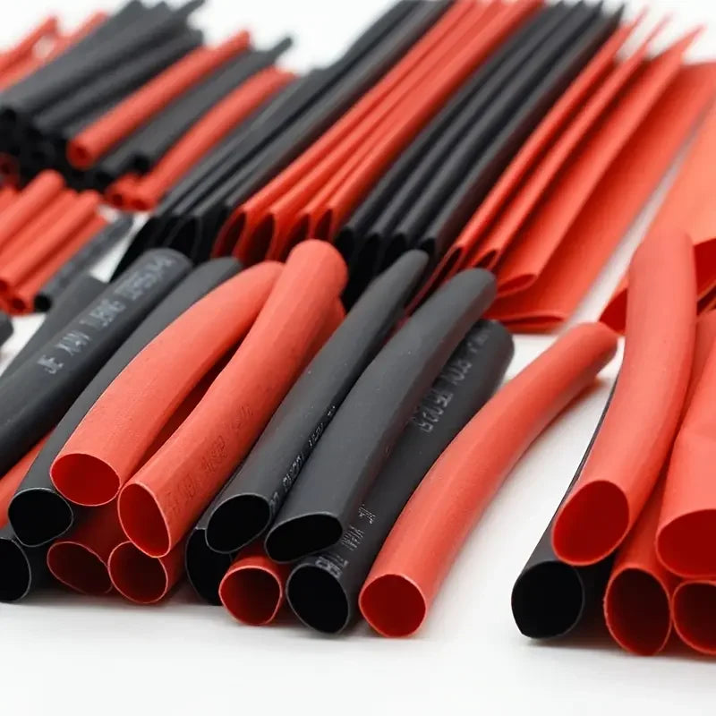 Tubing 2:1 Assortment Polyolefin Tube Car Cable Sleeving Wrap Wire Kit 127pcs Black Red Heat Shrink - ALPENZO